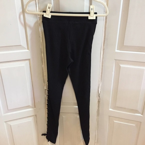 Topshop Black Lace-Up Leggings - Picture 8 of 13
